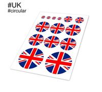 Uk-Circular1 Ensemble Drapeau National Voiture Autocollant Dessin Animé Autocollants Décalcomanie Pour Ordinateur Portable Fenêtre Mur Voiture Camion Moto