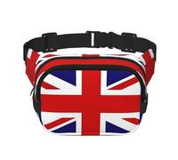 UK Flag Printed Fashion Waist Bag Unisex Messenger Bag Fashion Travel Waist Bag Black One Size