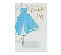 UK Greetings Carte d'anniversaire 16 ans pour fille avec enveloppe - Beau design de robe