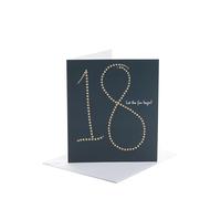 UK Greetings Carte d'anniversaire 18 ans pour lui/elle/ami - Motif étoiles en feuille d'or Blanc 159 x 184 mm