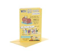 UK Greetings Carte d'anniversaire 60 ans pour lui/ami - Motif humoristique, multicolore, 149 mm x 229 mm