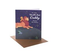 UK Greetings | Carte d'anniversaire Disney Le Roi Lion pour papa | Cadeaux d'anniversaire | Lui, garçon, homme | Motif Simba & Mufasa | Avec enveloppe | 165 x 190 mm