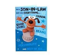 UK Greetings Carte d'anniversaire pour beau-fils | Cadeaux d'anniversaire pour lui, garçons, hommes | Design amusant | Avec enveloppes | 143 x 216 mm