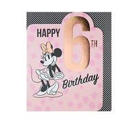 UK Greetings Carte d'anniversaire pour fille - Motif Minnie Mouse - Avec enveloppe - 159 x 184 mm