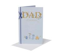 UK Greetings Carte d'anniversaire pour papa - Motif bleu et doré