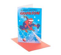 UK Greetings | Carte de Noël Marvel Spider-Man pour petit-fils | Cadeaux de Noël | Lui, garçons, hommes | Spider-Man Thwip-mas petit-fils | Avec enveloppe | 22,9 x 14,9 cm