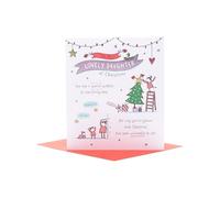 UK Greetings Carte de Noël pour fille - Motif gribouillage chaleureux