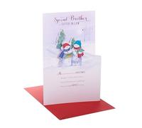 UK Greetings Carte de Noël pour frère et belle-sœur - Bonhomme de neige