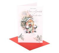 UK Greetings Carte de Noël pour grand-père et grand-père | Cadeaux de Noël | elle/lui | Porte enneigée | Avec enveloppe | 21 x 13,7 cm