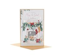 UK Greetings Carte de Noël pour maman et papa - Motif cheminée