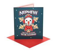 UK Greetings | Carte de Noël pour neveu | Cadeaux de Noël | Lui, garçons, hommes | Neveu Christmas tis the season to be gaming | Avec enveloppe | 18,4 x 15,9 cm