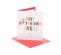 UK Greetings Carte de Noël pour petit ami | Cadeaux de Noël | Lui, garçons, hommes | Lettrage à motifs lumineux | Avec enveloppe | 18,4 x 15,9 cm