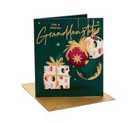 UK Greetings Carte de Noël pour petite-fille Motif boules et cadeaux