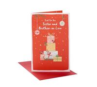UK Greetings Carte de Noël pour sœur et beau-frère - Finition métallisée
