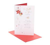 UK Greetings Carte de Noël pour vous deux | Cadeaux de Noël | Elle/Lui | Duo d'étoiles et de boules de Noël | Avec enveloppe | 25,4 x 16,5 cm