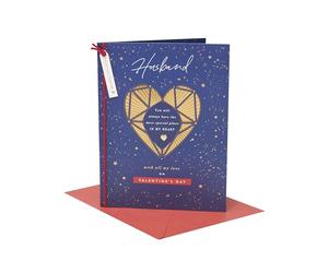 UK Greetings Carte de Saint-Valentin pour mari - Cœur doré complexe