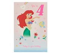 UK Greetings Disney Carte d'anniversaire 4 ans avec enveloppe Motif Ariel 149 x 229 mm