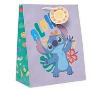 UK Greetings Disney Stitch Grand sac cadeau pour elle/fille | Sacs de fête pour cadeaux | Anniversaire/Mariage/Fête des Mères | Motif Violet | 26,7 x 33 x 13,7 cm