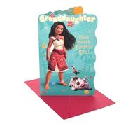 UK Greetings Disney Vaiana Carte d'anniversaire pour petite-fille avec enveloppe 13,7 x 21 cm