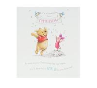 UK Greetings Jolie carte de vœux de baptême - Carte de baptême Winnie l'ourson - Carte de baptême Disney - Carte de baptême pour garçon - Carte de baptême pour fille, multicolore, (677089-0-1), 159 x