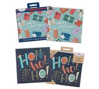 UK Greetings Lot de 16 cartes de Noël pour lui/elle/ami - 2 motifs contemporains