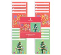 UK Greetings Lot de 20 cartes de Noël pour lui/elle/ami | Cadeaux de Noël | 2 motifs colorés | 14,9 x 14,9 cm