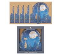 UK Greetings | Lot de 5 cartes de Noël pour lui/elle/ami | Cadeaux de Noël | Motif feuille d'or de luxe | 17 x 17 cm