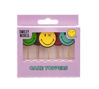 UK Greetings Lot de 5 décorations de gâteaux pour anniversaires, fêtes et célébrations | Homme, femme | 5 motifs Smiley World