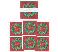 UK Greetings | Lot de 6 cartes de Noël caritatives pour lui/elle/ami | Cadeaux de Noël | Couronne de porte festive | 14,5 x 14,5 cm