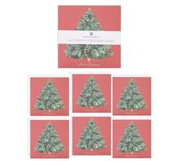 UK Greetings | Lot de 6 cartes de Noël caritatives pour lui/elle/ami | Cadeaux de Noël | Motif arbre | 14,5 x 14,5 cm