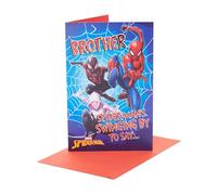 UK Greetings Marvel Spider-Man Carte d'anniversaire pour frère Motif costumes multiples