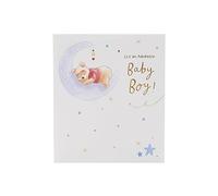 UK Greetings Winnie l'ourson Carte de naissance pour bébé garçon Motif lune bleue