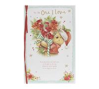 UK Greetings Winnie l'ourson For The One I Love Carte de vœux de Noël Motif floral