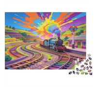 UK Heritage Railways Mini Monde Puzzle en Bois Imperméable DIY Puzzles De 1000 Pièces pour Adultes Impossible Jeux Éducatifs