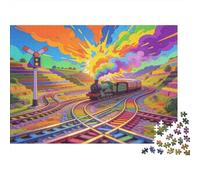 UK Heritage Railways Mini Monde Puzzle en Bois Imperméable Puzzles De 1000 Pièces pour Adultes Impossible Jeux Éducatifs