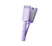 (UK plug,Purple)3 Barrel Deep Waver Curling Iron Portable Anti Scald Hair Crimper Fast Heating Wireless Hair Curler Wand for All Hair Types