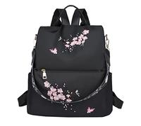 UK Populaire Nylon Fille Beige Étudiant Sac à Crayons dans Sac à Dos Dames Sacs d'école Nylon Femmes Sacs à Bandoulière pour Femmes, Noir , Einheitsgröße, Sac à dos de voyage