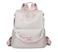 UK Populaire Nylon Fille Beige Étudiant Sac à Crayons dans Sac à Dos Dames Sacs d'école Nylon Femmes Sacs à Bandoulière pour Femmes, Blanc., Einheitsgröße, Sac à dos de voyage