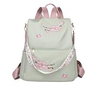 UK Populaire Nylon Fille Beige Étudiant Sac à Crayons dans Sac à Dos Dames Sacs d'école Sacs à Bandoulière Dames Sportif, vert, Taille unique pour tous, Sac à dos de voyage