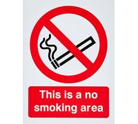 UK Safety Store PRS.01W-RP Panneau en plastique rigide avec inscription This Is A No Smoking Area 150 mm x 200 mm