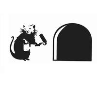 UK_SIGN_SOLUTIONS Banksy Skirting Board Wall Art Bedroom Living Room Salon Wall Decal (noir, 20 cm) by