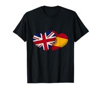 UK Spain Flag Men Women British Spanish Love T-Shirt