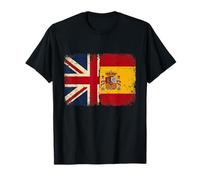 UK Spain Flag Men Women British Spanish Love T-Shirt