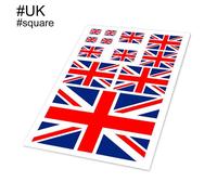Uk-Square1 Ensemble Drapeau National Voiture Autocollant Dessin Animé Autocollants Décalcomanie Pour Ordinateur Portable Fenêtre Mur Voiture Camion Moto