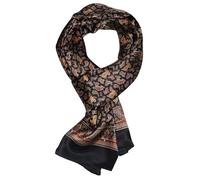 UK_Stone Écharpe pour homme 100 % pure soie avec motif classique vintage imprimé à double couche, # 1 noir., taille unique