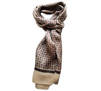 UK_Stone Écharpe pour homme 100 % pure soie avec motif classique vintage imprimé à double couche, #2 Beige, taille unique