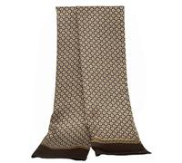 UK_Stone Écharpe pour homme 100 % pure soie avec motif classique vintage imprimé à double couche, #3 Brun, taille unique