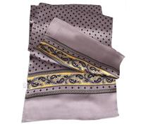 UK_Stone Écharpe pour homme 100 % pure soie motif cachemire pied-de-poule vintage à carreaux double couche, #13 Gris, taille unique