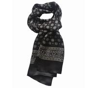 UK_Stone Écharpe pour homme 100 % pure soie motif cachemire pied-de-poule vintage à carreaux double couche, # 3 noir., taille unique