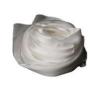 UK_Stone Écharpe pour homme 100 % soie unie 175 x 55 cm, blanc, taille unique